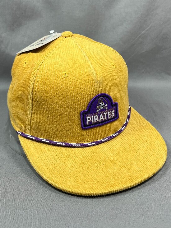 The Game Other - East Carolina Pirates ECU The Game NCAA Strapback Hat Rope Mustard Corduroy Mens